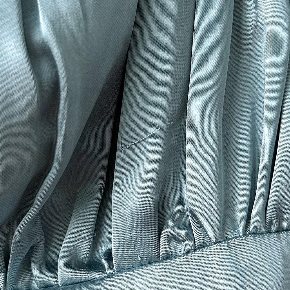 Altar’d State Satin Tie Corset Crop Sweetheart Ruffle Top Blue Small - Picture 8 of 9